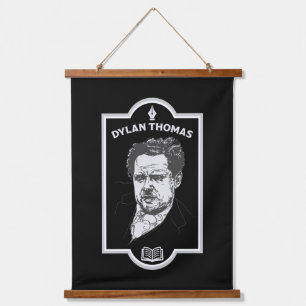 Dylan Thomas Welsh Poet Wandteppich Mit Holzrahmen