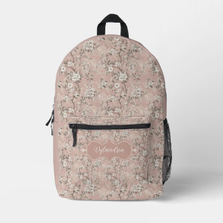 Dylandria Vintag Dusty Rose Pink Bedruckter Rucksack