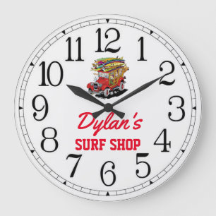 Dylans Surf Shop Woody Große Uhr
