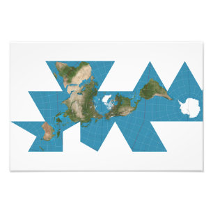 Dymaxion Weltkarte oder Fuller-Weltkarte Fotodruck