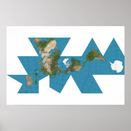 Dymaxion Weltkarte oder Fuller-Weltkarte Poster