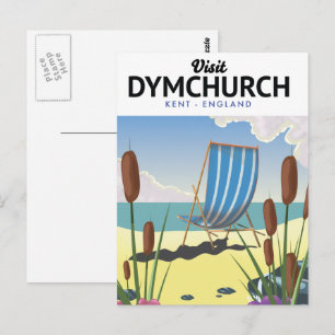 Dymchurch Kent Seebad-Reiseplakat Postkarte