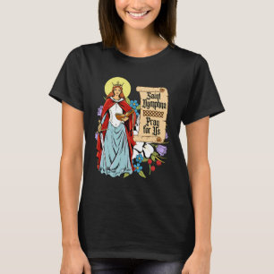 Dymphna Purity Lily Patron St. Mental Health Cat T-Shirt