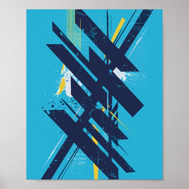 Dynamic Abstract Street Art with Bold Shapes Poster (Vorne)