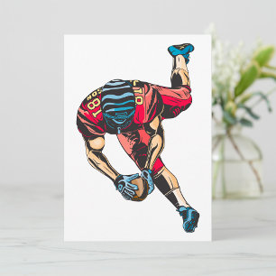 Dynamic American Football Player Touchdown Einladung