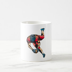 Dynamic American Football Player Touchdown Kaffeetasse