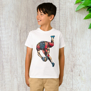 Dynamic American Football Player Touchdown T-Shirt