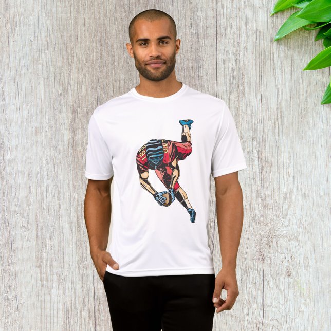 Dynamic American Football Player Touchdown T-Shirt (Von Creator hochgeladen)