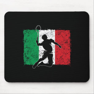 Dynamic Badminton Player - Italienischer Flag Mousepad