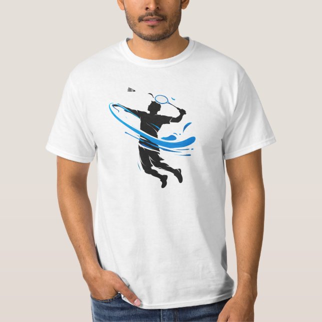 Dynamic Badminton Smash Silhouette – Custom T-Shirt (Vorderseite)