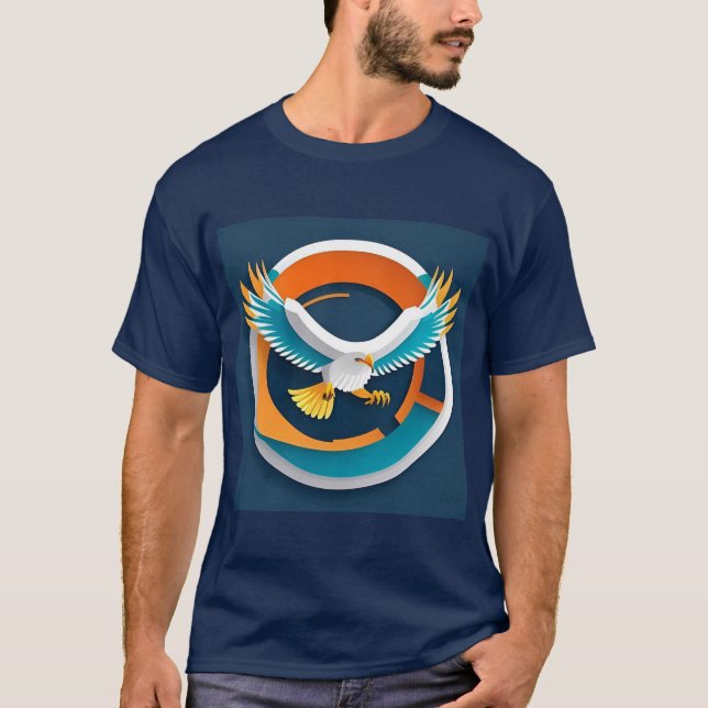 Dynamic Bald Eagle in künstlerischer Illustration T-Shirt (Vorderseite)