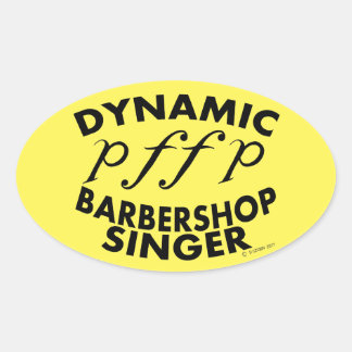 Dynamic Barbershop Singer Oval Sticker