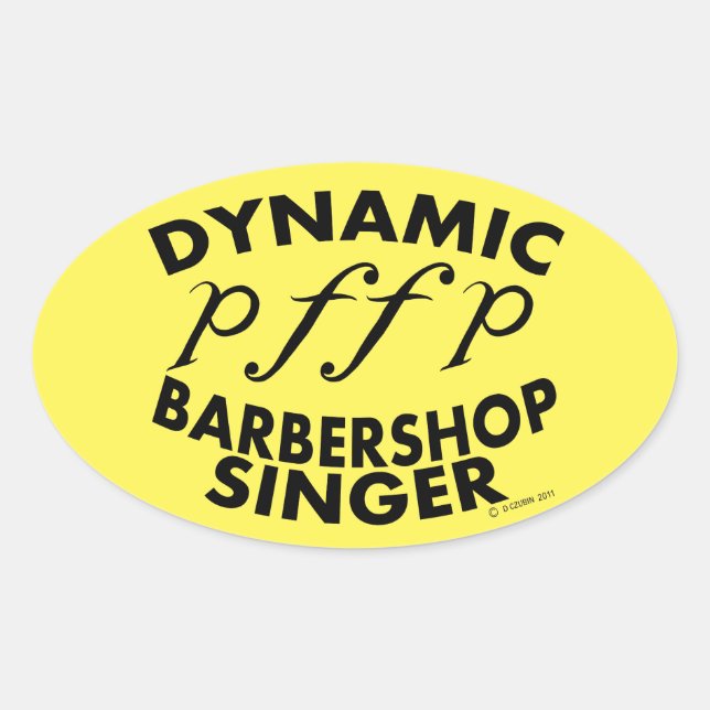 Dynamic Barbershop Singer Oval Sticker (Vorderseite)