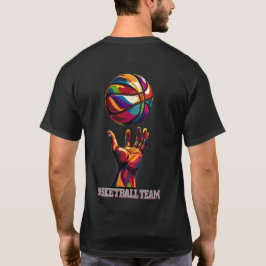 Dynamic Basketball Team Hand and Ball Illustration T-Shirt