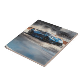 Dynamic Blue Urban Race Scene Fliese