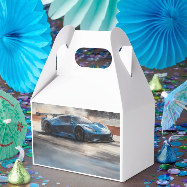 Dynamic Blue Urban Race Scene Geschenkschachtel (Party)