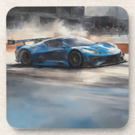 Dynamic Blue Urban Race Scene Getränkeuntersetzer