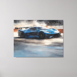 Dynamic Blue Urban Race Scene Leinwanddruck