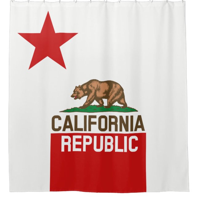 Dynamic California State Flag Graphic on a Duschvorhang (Vorderseite)