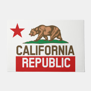 Dynamic California State Flag Graphic on a Fußmatte