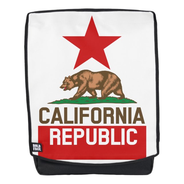 Dynamic California State Flag Graphic on a Rucksack (Vorderseite)
