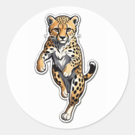 Dynamic Cheetah Sticker - Sleek Running Wild Cat