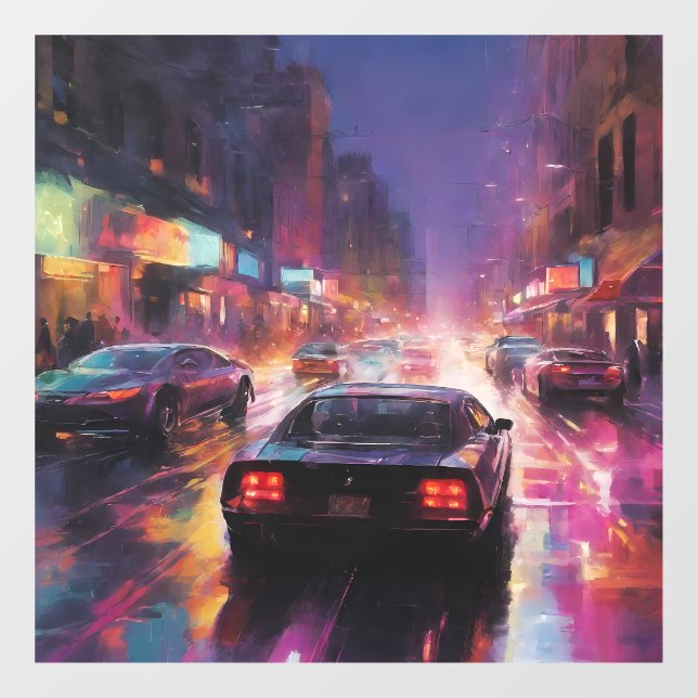 Dynamic Cityscape Racing Fensteraufkleber (Blatt)