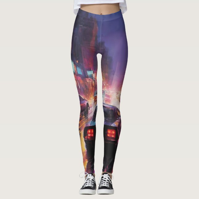 Dynamic Cityscape Racing Leggings (Vorderseite)