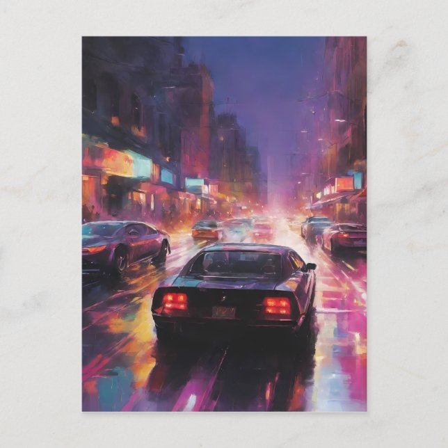Dynamic Cityscape Racing Postkarte (Vorderseite)