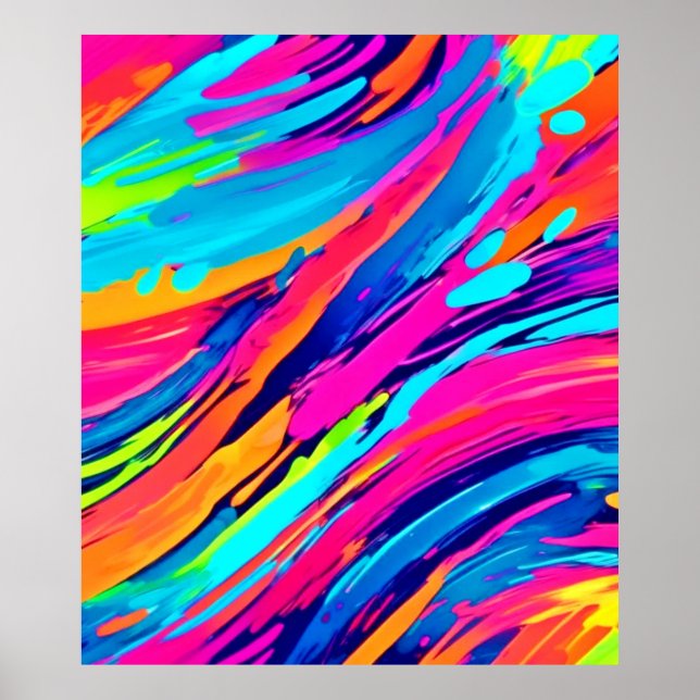 Dynamic Color Streams Artwork Poster (Vorne)