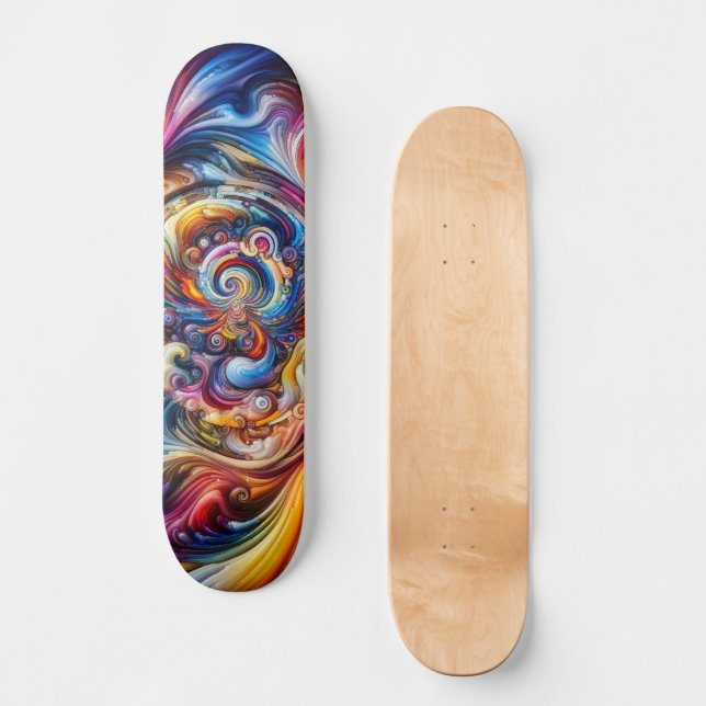 Dynamic Color Vortex Skateboard (Vorderseite)
