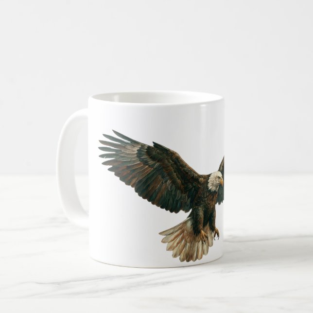 Dynamic Eagle Flock – Freedom and Power mugs. Kaffeetasse (Vorderseite Links)