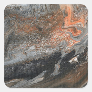 Dynamic Earth Tones and Swirls Quadratischer Aufkleber