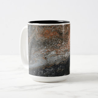 Dynamic Earth Tones and Swirls Zweifarbige Tasse
