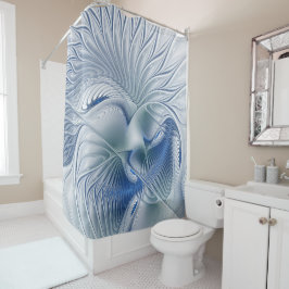 Dynamic Fantasy Abstract Blue Tones Fractal Art Duschvorhang