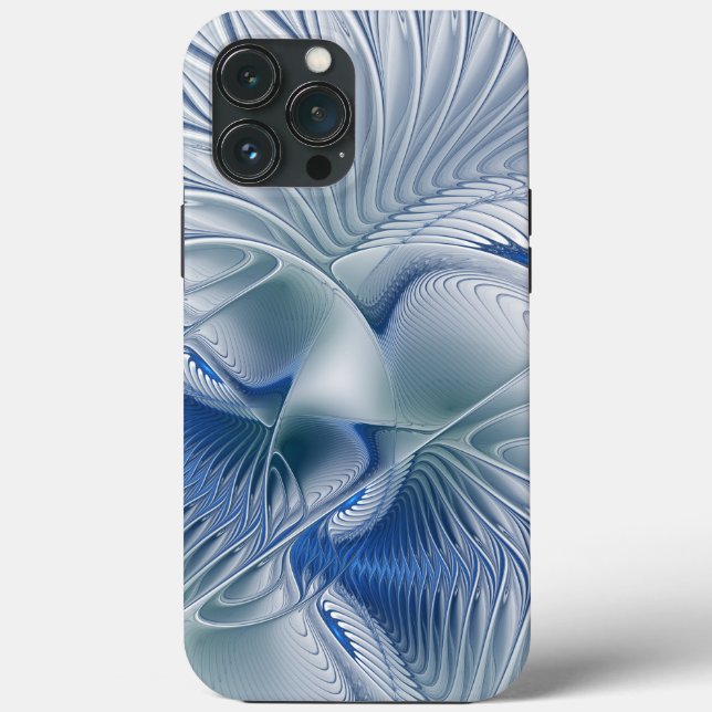 Dynamic Fantasy Abstrakt Blue Tones Fraktal Art Case-Mate iPhone Hülle (Rückseite)