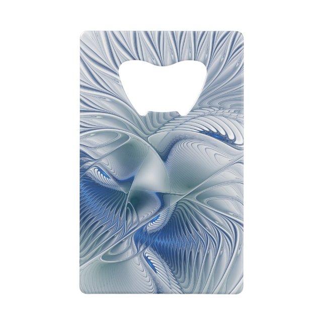 Dynamic Fantasy Abstrakt Blue Tones Fraktal Art Geldbeutel Flaschenöffner (Vorderseite)