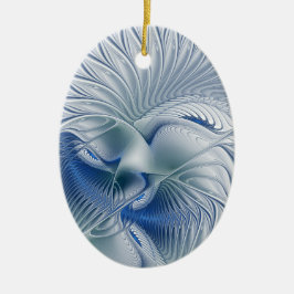 Dynamic Fantasy Abstrakt Blue Tones Fraktal Art Keramik Ornament
