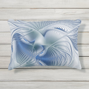 Dynamic Fantasy Abstrakt Blue Tones Fraktal Art Kissen Für Draußen