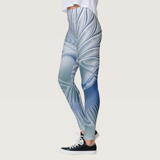 Dynamic Fantasy Abstrakt Blue Tones Fraktal Art Leggings (Links)