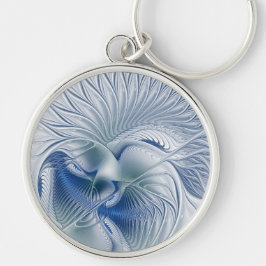 Dynamic Fantasy Abstrakt Blue Tones Fraktal Art Schlüsselanhänger