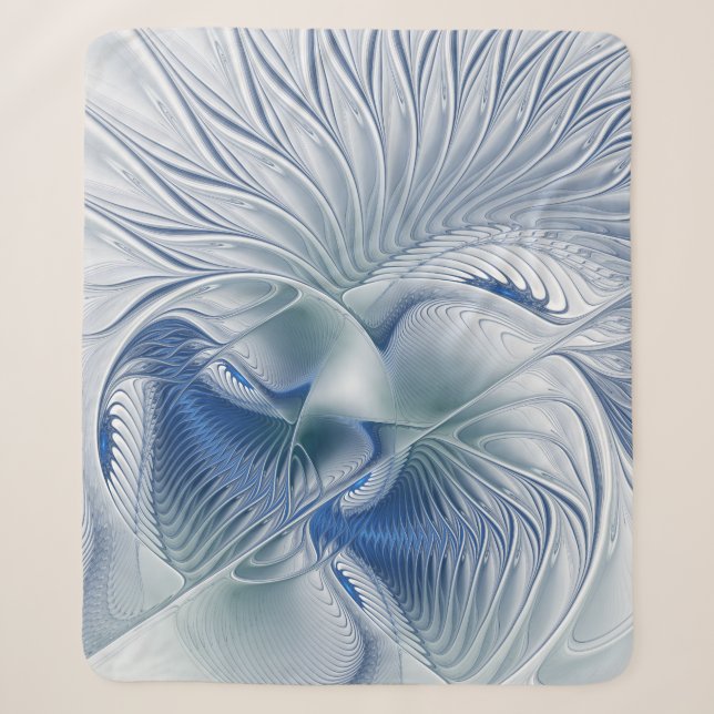 Dynamic Fantasy Abstrakt Blue Tones Fraktal Art Sherpadecke (Vorderseite)