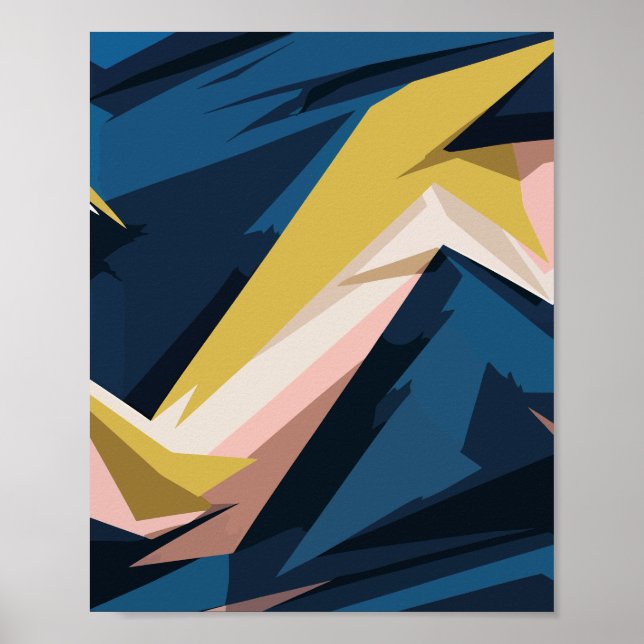 Dynamic Geometric Abstract Art Poster (Vorne)