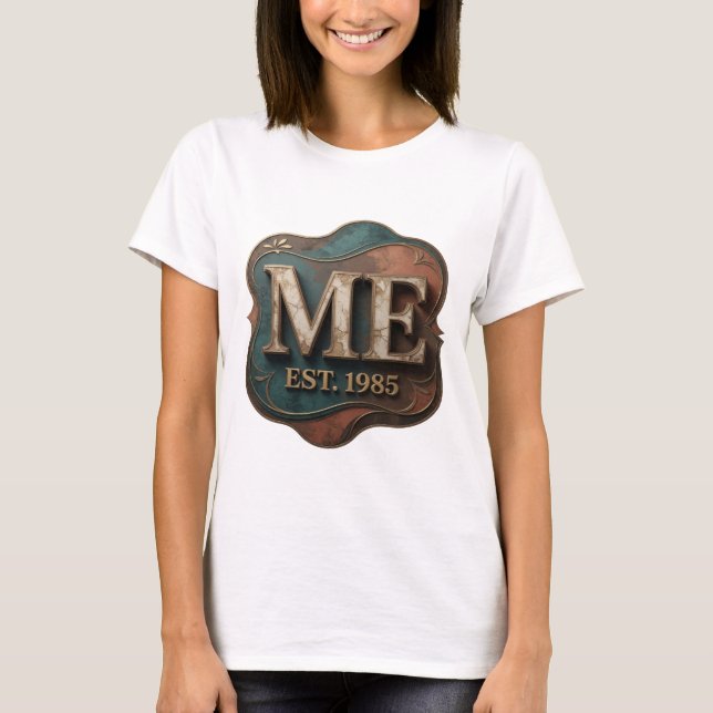 Dynamic Gold ABSTRACT ART Statement Design T-Shirt (Vorderseite)