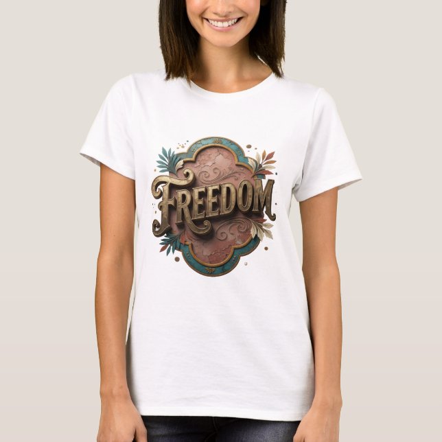 Dynamic Gold FREEDOM Print T-Shirt (Vorderseite)