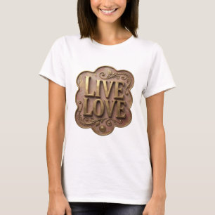 Dynamic Gold LIVE LOVE Moderne Gestaltung T-Shirt