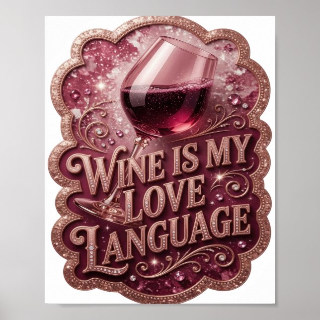 Dynamic Gold WEIN IST MEINE LIEBESSPRACHE Poster (Vorne)