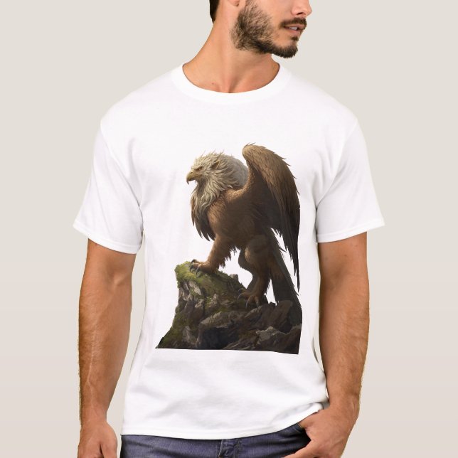 Dynamic Griffin Roar Fantasy Art T-Shirt (Vorderseite)