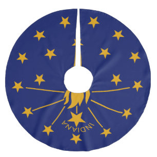 Dynamic Indiana State Flag Graphic on a Polyester Weihnachtsbaumdecke