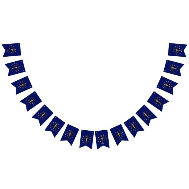 Dynamic Indiana State Flag Graphic on a Wimpelkette (Alle)